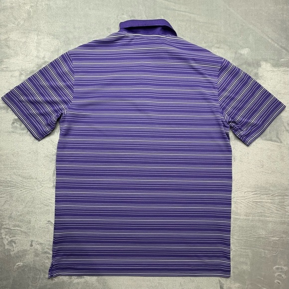 Men’s Nike Golf Shirt | Medium | Purple & White Stripes - Picture 4 of 6